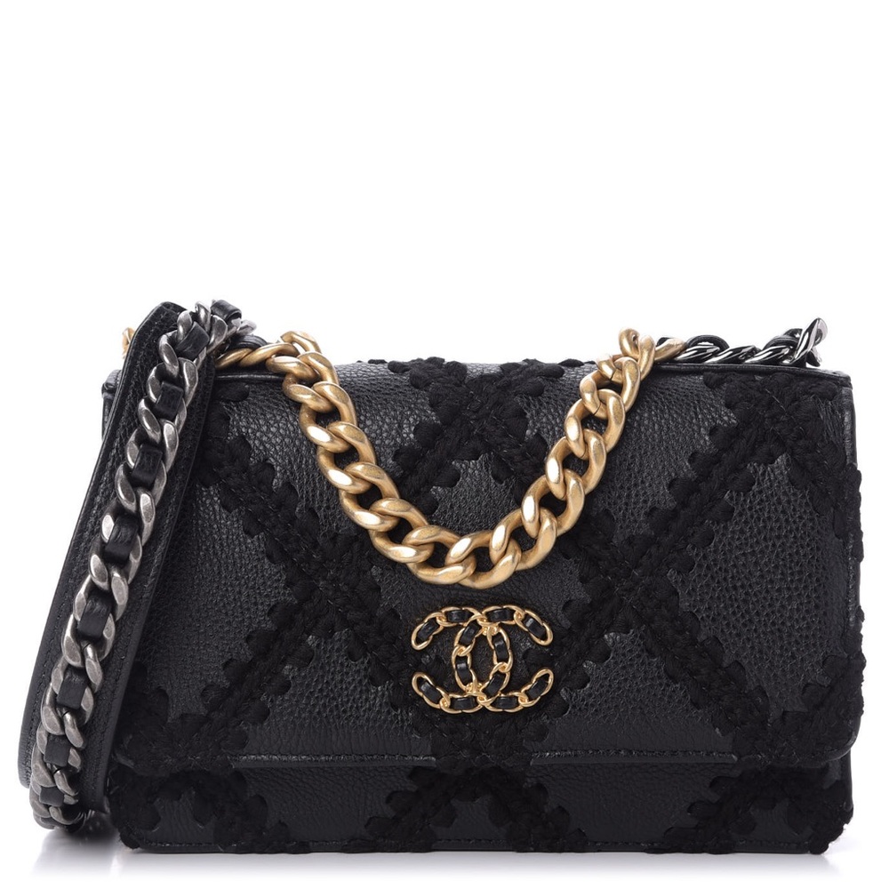 FULL SET - CHANEL 19 Wallet on Chain Black Calfskin Bag